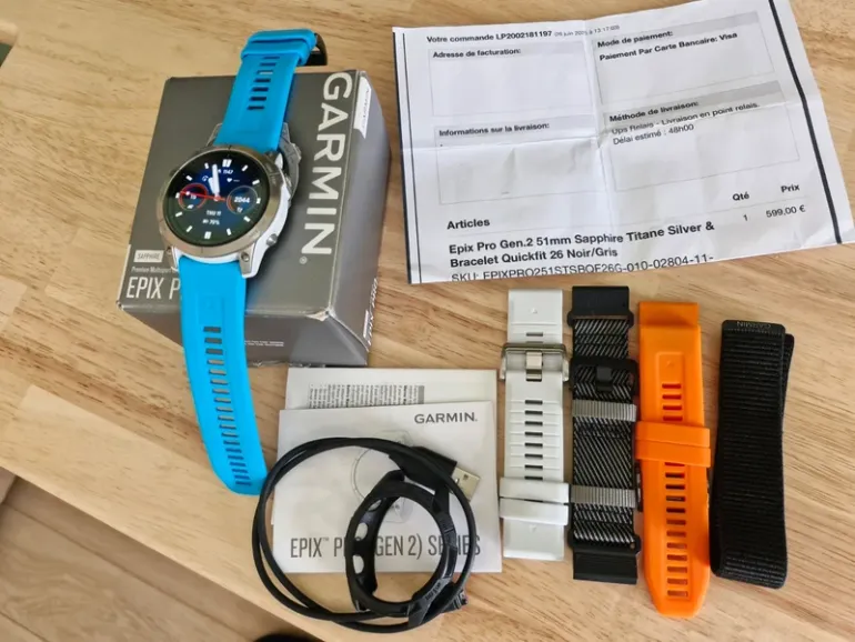 Used Garmin Epix Pro Gen 2 Sapphire 51 mm bike — image 5 of 7