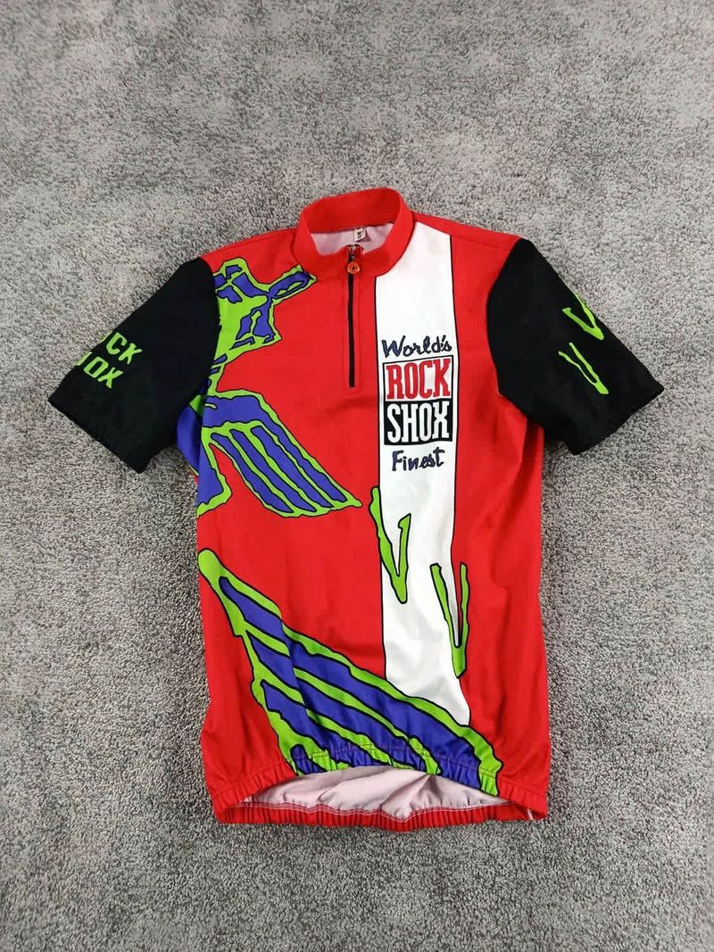 Used Castelli maillot vélo homme taille xl - 78 5552 - Wolrd's finest Rock shox - retro - cycliste Cycling Clothing