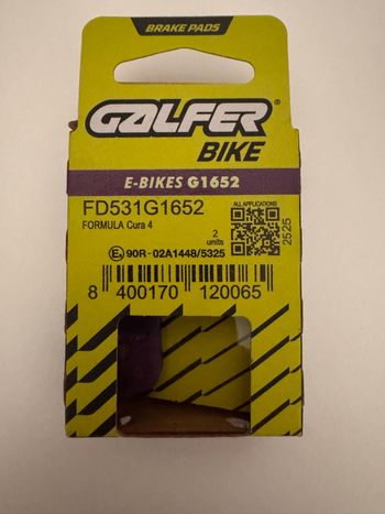 Used Galfer CURA 4 E-bike Disc Brake Pads bike