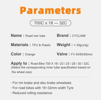 Used Cyclami Superlight TPU Inner Tube 700c 30g 60mm Presta 2026 bike — image 2 of 5