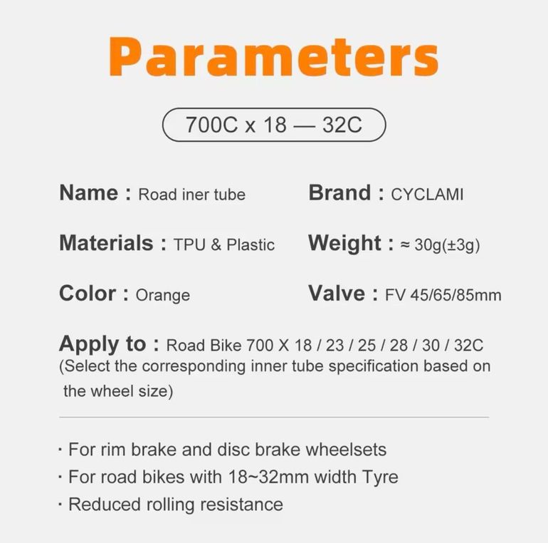 Used Cyclami Superlight TPU Inner Tube 700c 30g 60mm Presta 2026 bike — image 2 of 5