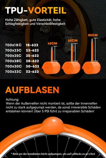 Used Cyclami Superlight TPU Inner Tube 700c 30g 60mm Presta 2026 bike — image 4 of 5