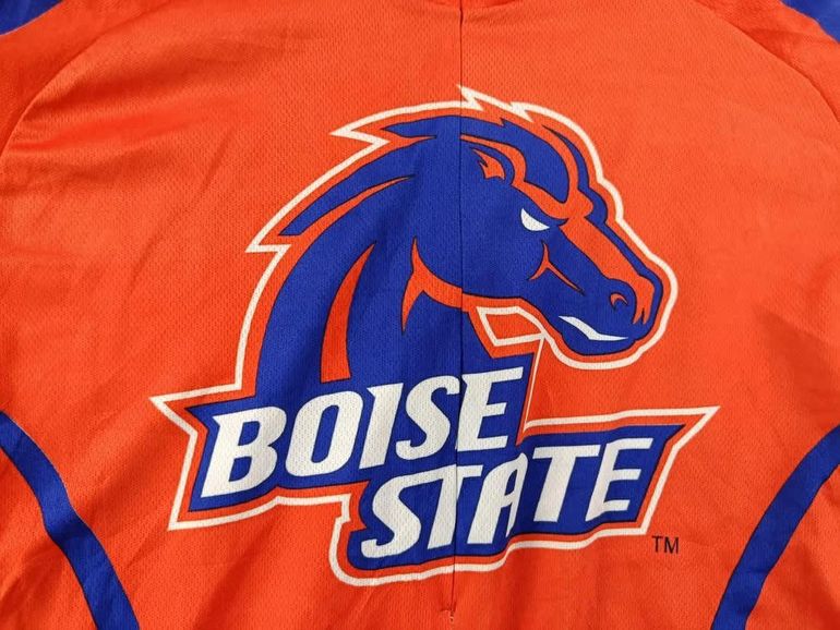 Used Hincapie maillot velo homme taille l -61 7171 cyclisme route respirant usa boise state bike — image 3 of 8