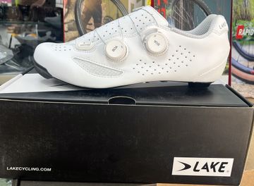 Lake CX239 Blanco Clarino 44 Regular Cycling Shoes usato