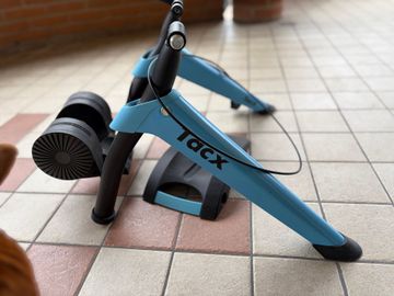 Used Tacx Boost T2500 Bike Trainer + Front Riser + Handlebar Shifter [QR Skewer Included] 2022 Cycling Accessories