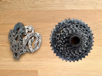 Used Sram Force D1 XDR 10-36T cassette with chain 2022 bike