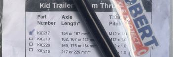 Used Robert Axle Project Thru Axle M12x1.0 154/167mm KID217 bike — image 2 of 2