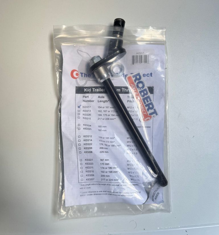 Used Robert Axle Project Thru Axle M12x1.0 154/167mm KID217 bike — image 1 of 2