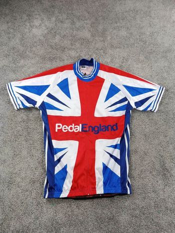 Used Speg maillot velo homme taille xl -32 6707 cyclisme union jack pedal england bike