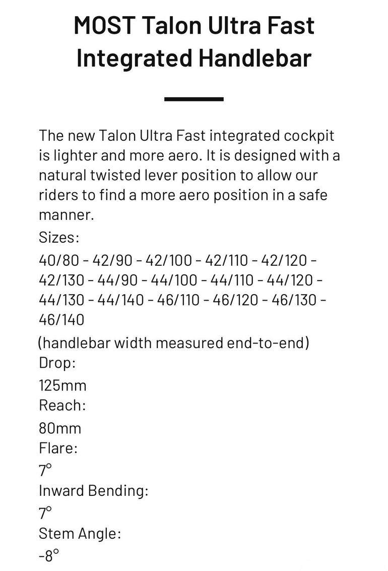 Used Most Talon Ultra Fast Integrated Cockpit 44/100 2026 bike — image 6 of 6