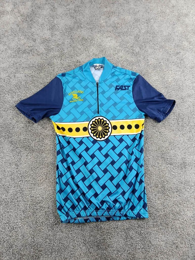 Used fast maillot velo homme taille l -24 6239 cyclisme route respirant retro look bike — image 1 of 6