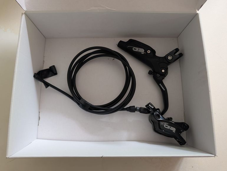 Used Sram Guide RE 4-piston brakes + 220mm & 200mm Rotors Complete Set 2023 bike — image 2 of 4