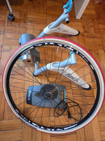 Used Tacx Flow Smart Trainer with Elite Trainer Wheel and Cassette bike — image 3 of 5