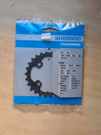 Used Shimano Deore M615/SLX M675/XT M785 10-speed 4-bolt 64mm BCD Chainring bike