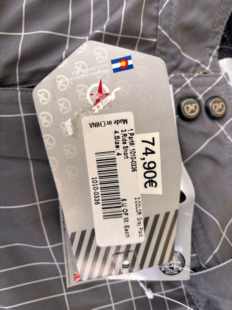 Used Jett Ride Short grau/kariert Gr. 4 (S -M) inkl. Innenhose bike — image 4 of 6