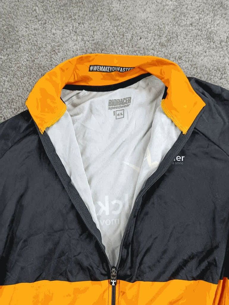 Used Bioracer maillot velo mi-saison homme taille L - 71 5420 - Renault Opel Peugeot Citroën - orange bike — image 4 of 7