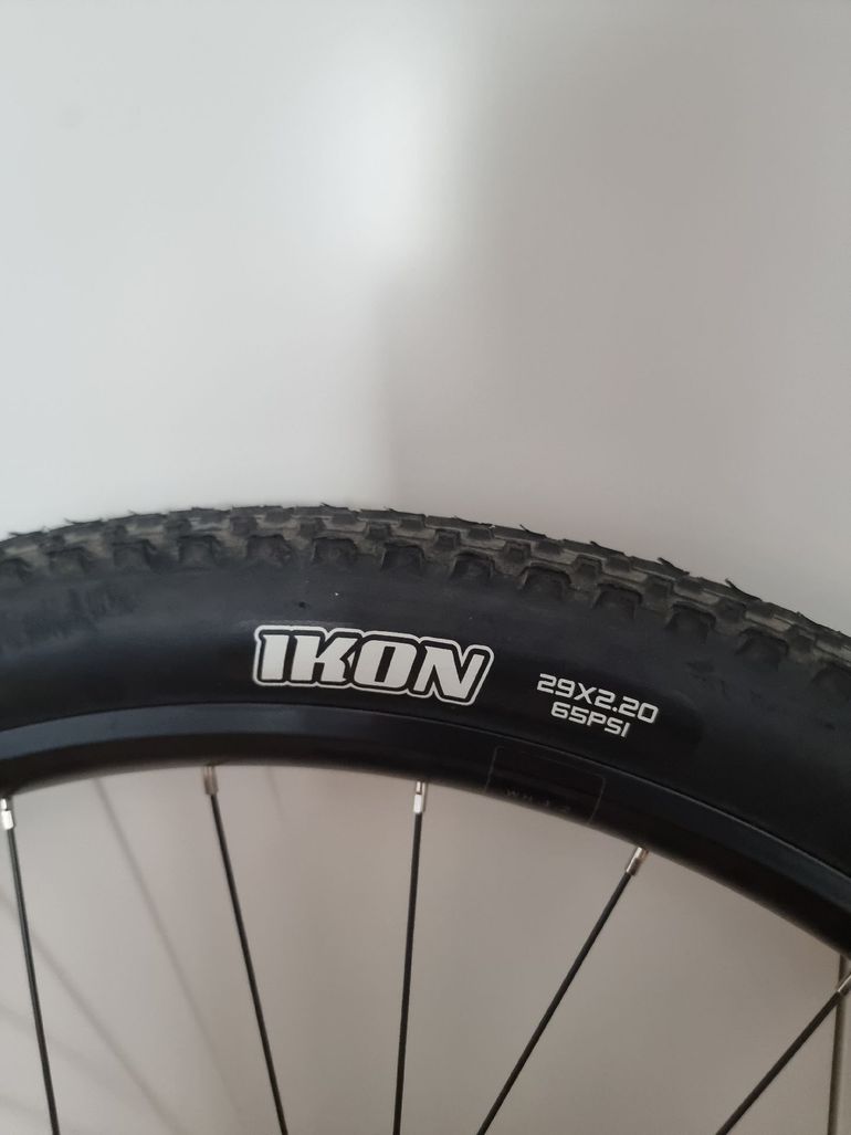 Used Orbea 29 inch wheels with Maxxis Ikon, 12 speed cassette and brake rotors bike — image 5 of 6