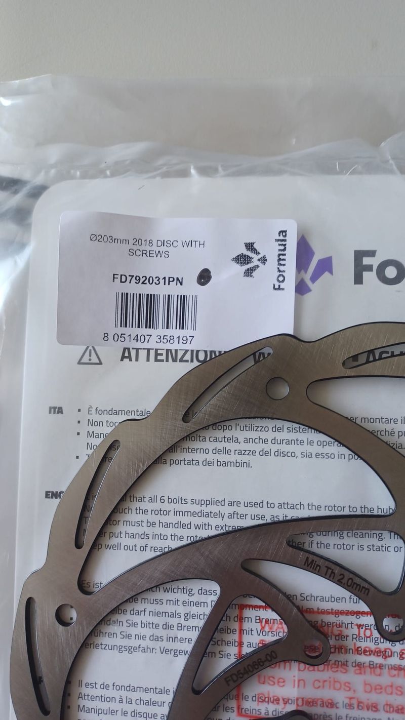 Used Formula Cura Disc Brake 203 mm 2024 Brakes