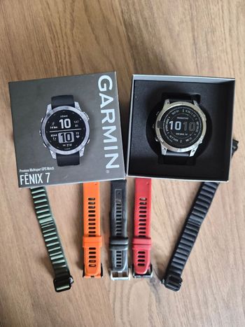 Gebrauchtes Garmin fēnix 7 Silver with Graphite Band 2026 bike, , 