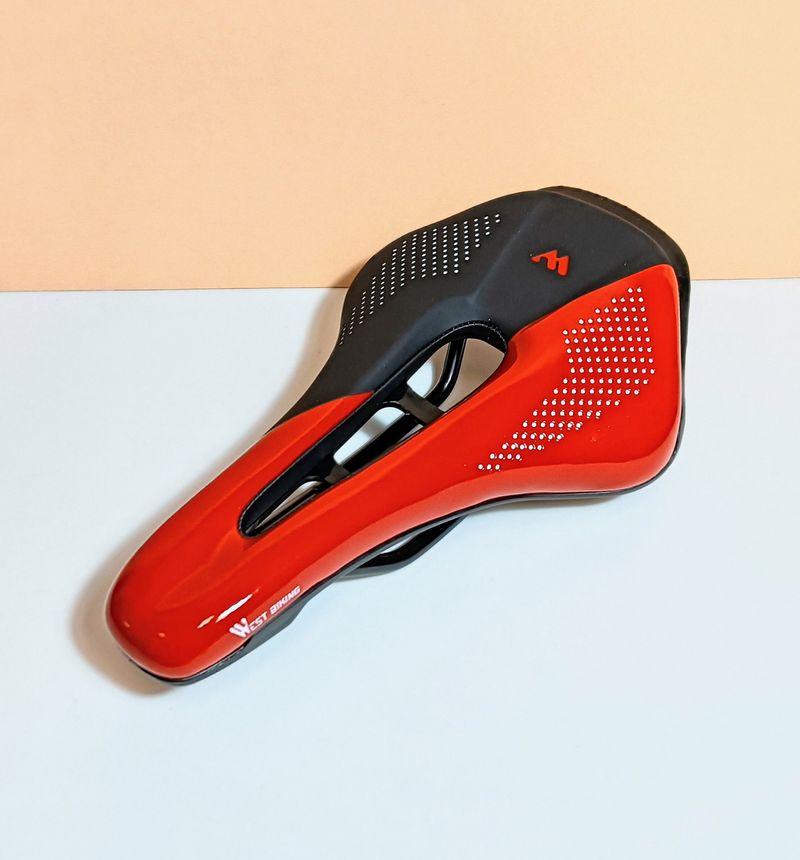 Używany West Biking Sillín para bicicleta de carretera WB Negro/Rojo Saddles & Seatposts
