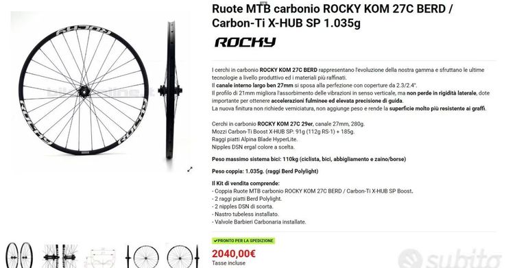 Used Rocky Kom KOM 29C BERD Wheelset 2024 bike — image 1 of 6