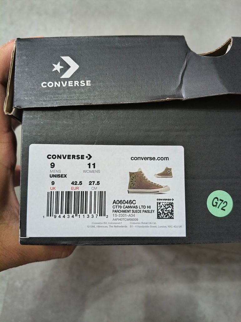 Used converse Chuck Taylor 70 HI size 42.5 Nuovo limited edition bike — image 10 of 10