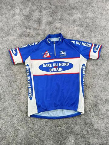 Brugt Giordana maillot velo homme taille XL - 10 5874 cycliste Grand Prix de Denain Gare du nord fin 90 Cycling Clothing