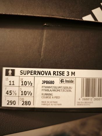 Used Adidas Supernova Rise 3 Running Shoes 2026 bike — image 4 of 5