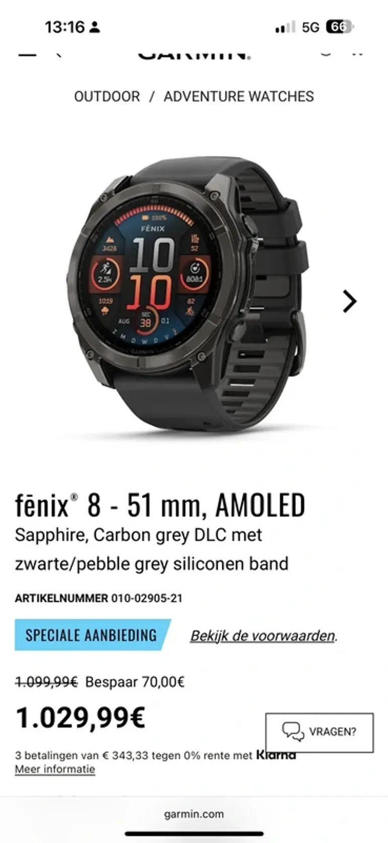 Used Premium fēnix 8 Sapphire AMOLED 51mm bike — image 2 of 2