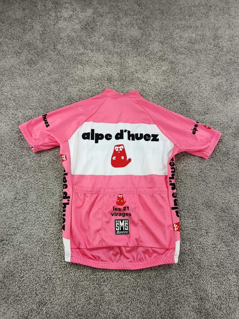 Używany Santini maillot velo homme taille xs -29 7989 cyclisme route respirant Alpe d'Huez, marque:, état: Très bon état, taille: XS, 30, 00 € bike — zdjęcie 7 z 9