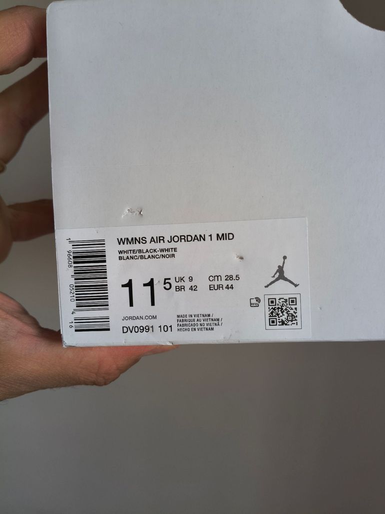 Używany Nike Jordan 1 Mid Black/White Size 42.5 Eur bike — zdjęcie 6 z 6