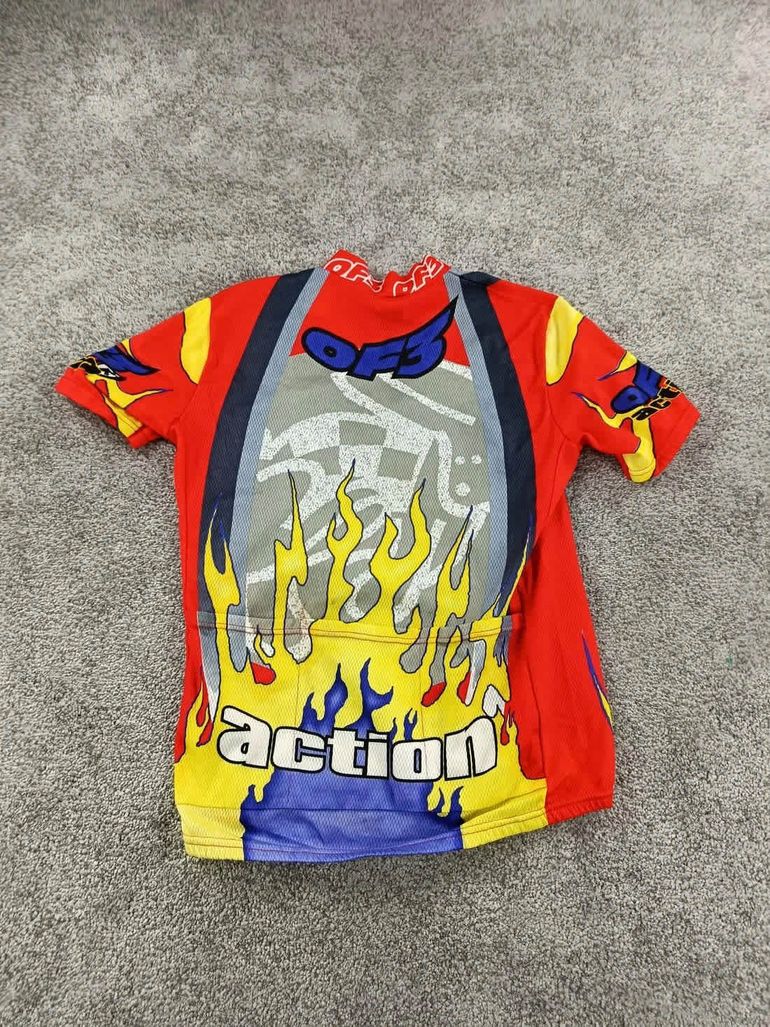 Used OF3 maillot velo homme taille l -33 6679 cyclisme route respirant Flamme bike — image 5 of 6