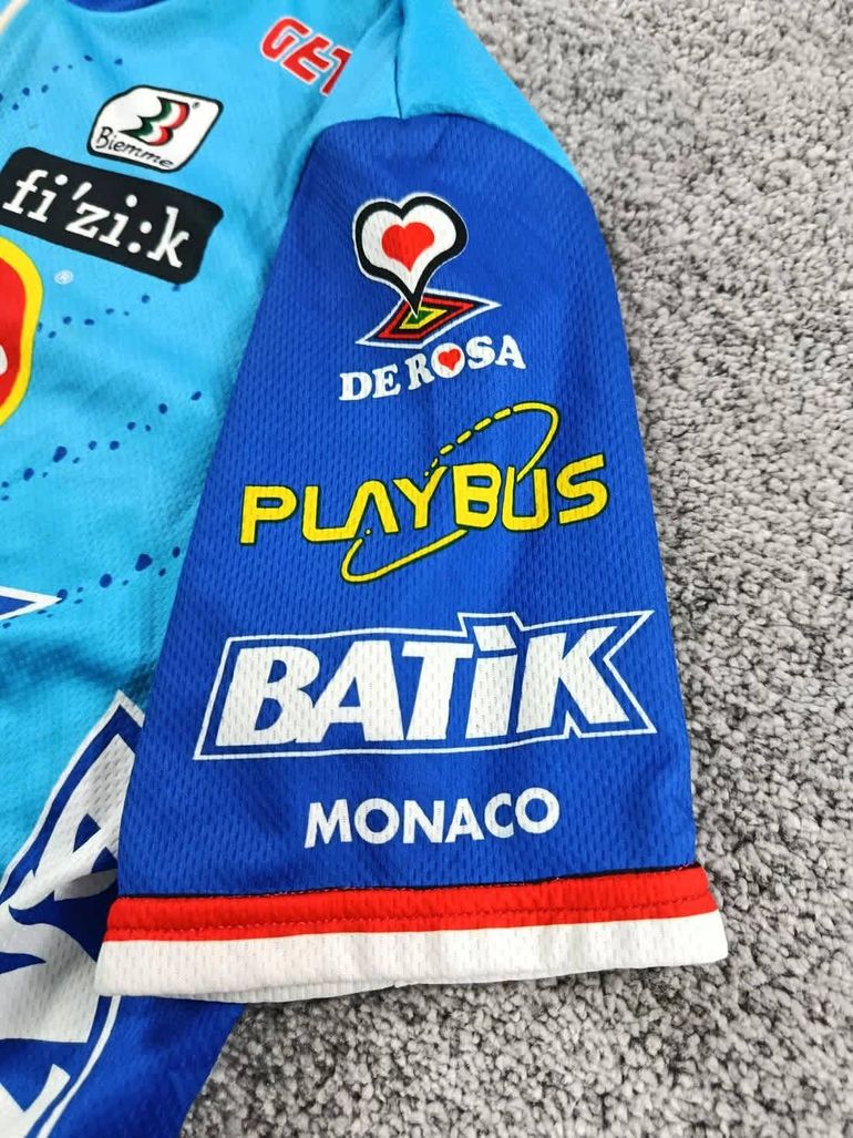 Used Biemme maillot velo homme taille xl -24 6238 cyclisme route respirant batik del monte gewiss bike — image 3 of 9