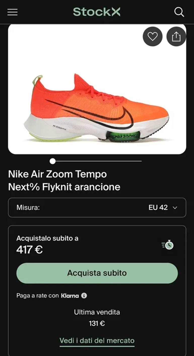 Used Nike Air Zoom Tempo NEXT% bike — image 5 of 6