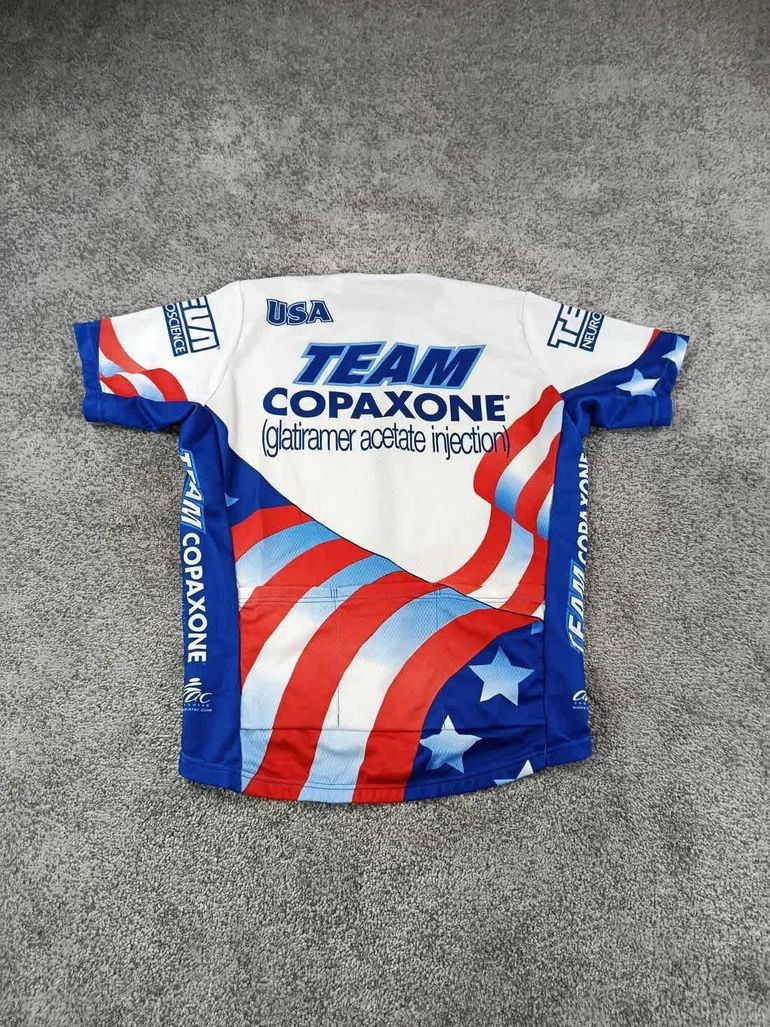 Używany arac sportswear maillot velo homme taille m -03 7558 cyclisme route respirant Team Copaxone usa bike — zdjęcie 7 z 8