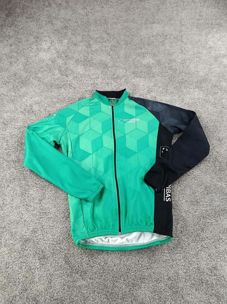 Used Vermarc veste mi-saison velo homme taille m -63 7207 cyclisme route respirant bnp paribas bike — image 1 of 7