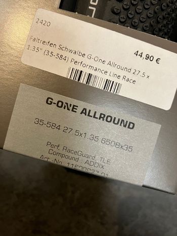 Used Schwalbe G-One Allround 35-584 Performance Line Race 2025 bike — image 3 of 3