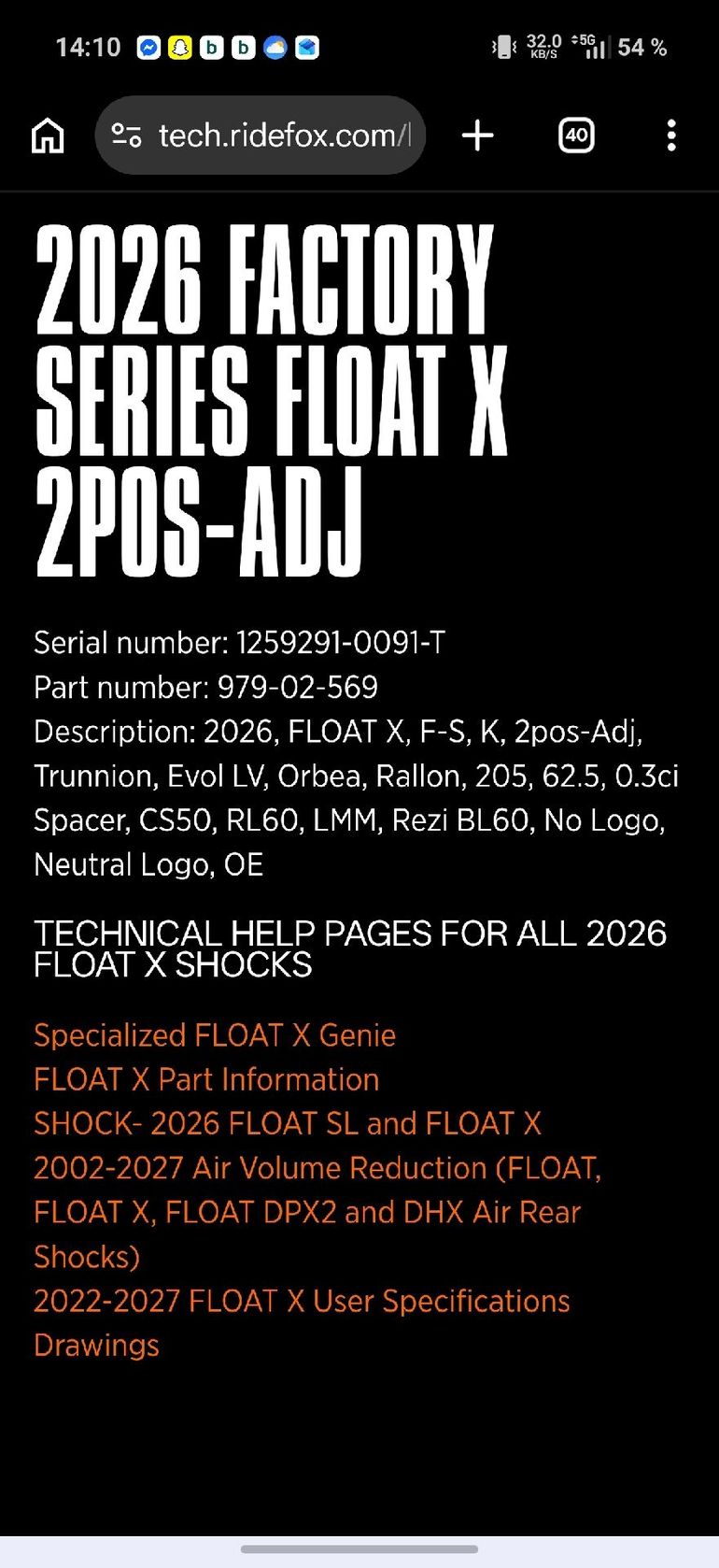 Used Fox Float X Factory 2026 bike — image 6 of 6