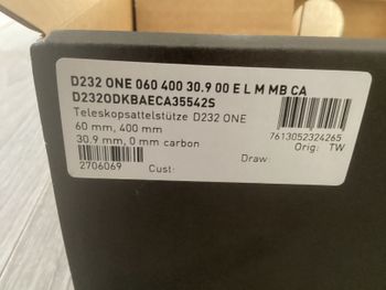Gebrauchtes Dt Swiss D232 One Carbon 30, 9mm x 400mm Dropper Post NEW 2026 bike — Bild 6 von 7
