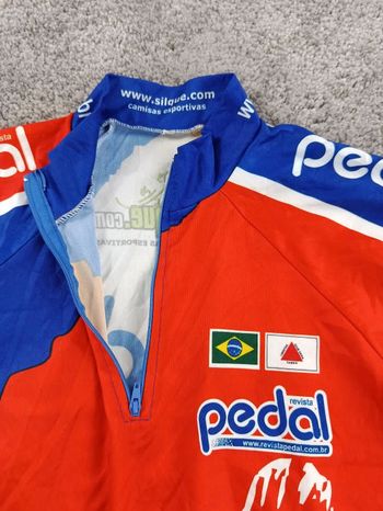 Used silque maillot velo homme taille M-32 6769 cyclisme route respirant Bresil bike — image 2 of 5