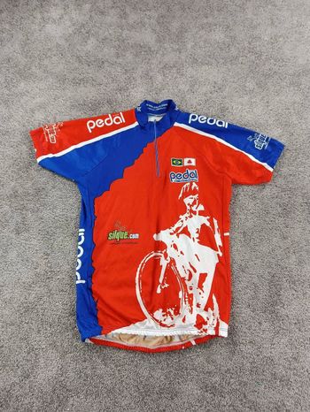 Used silque maillot velo homme taille M-32 6769 cyclisme route respirant Bresil bike