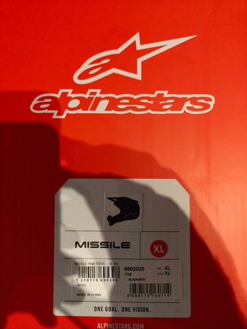 Alpinestars Missile Pro Solid Full Face Helmet 2025 bike usato — immagine 10 di 10