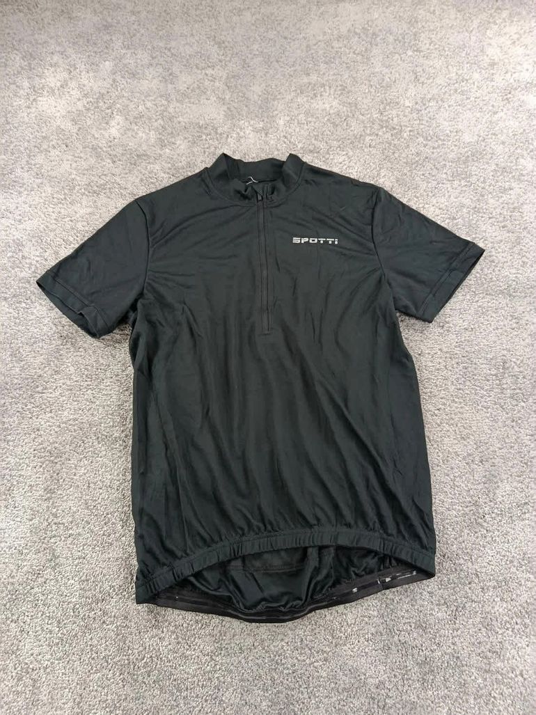 Used SPOTTI maillot velo homme taille L-33 6583 cyclisme route respirant noir bike — image 1 of 5