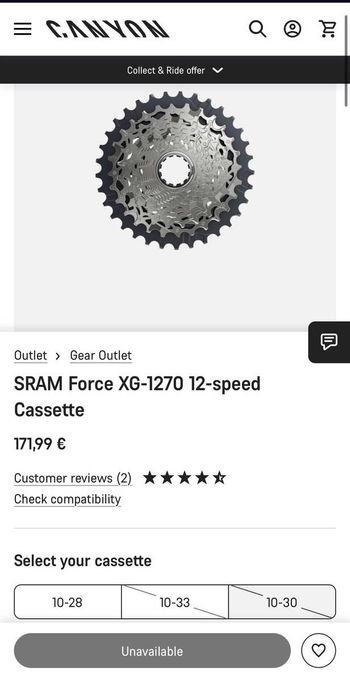 Brugt Sram Force XG-1270 2026 bike