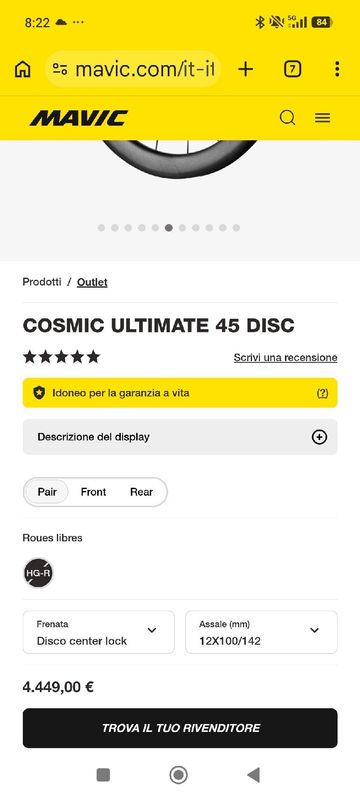 Brugt Mavic Cosmic Ultimate 45 Disc 2025 bike — billede 4 af 4