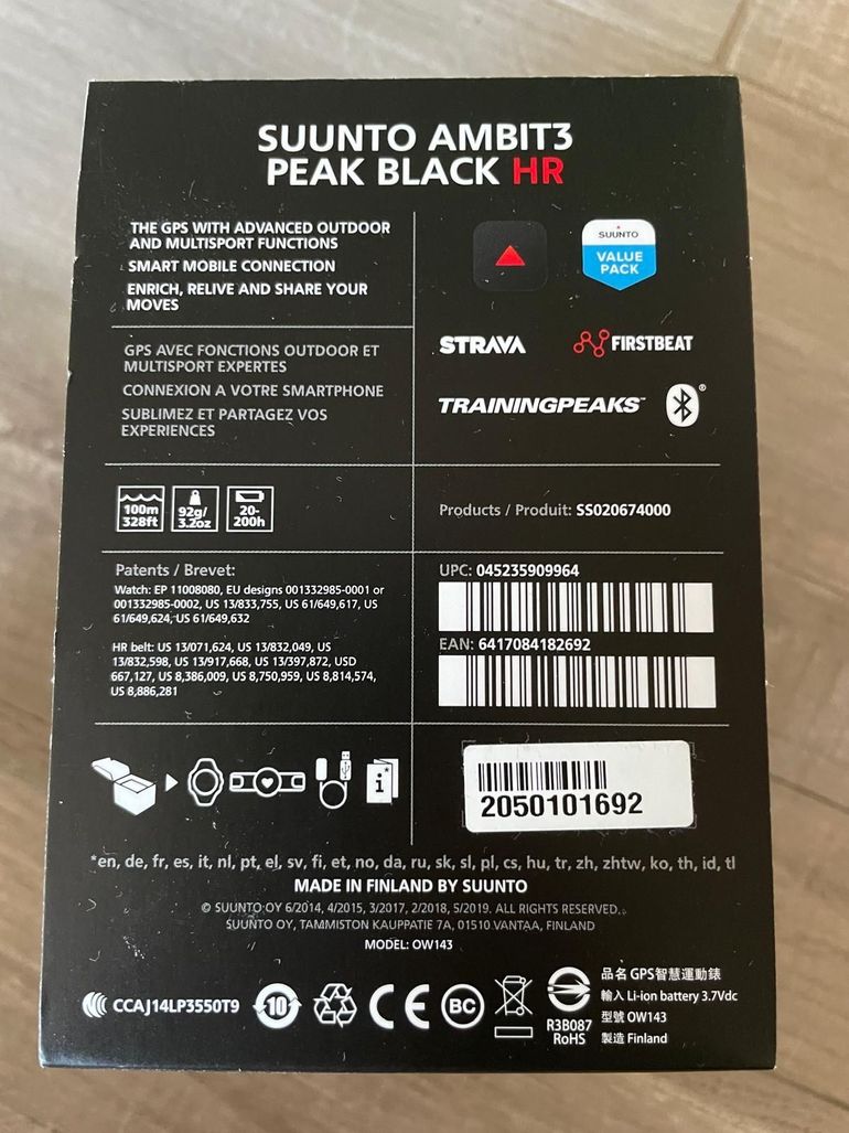 Brugt Suunto Ambit3 Peak HR GPS Watch 2022 bike — billede 6 af 6