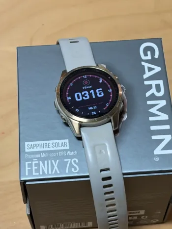 Used Garmin Fenix 7s Saffierglas Solar bike