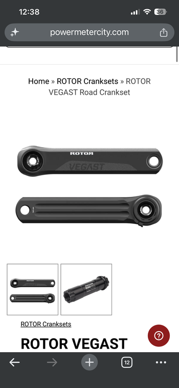 Used Rotor Crank 165mm + Spindle bike — image 4 of 4