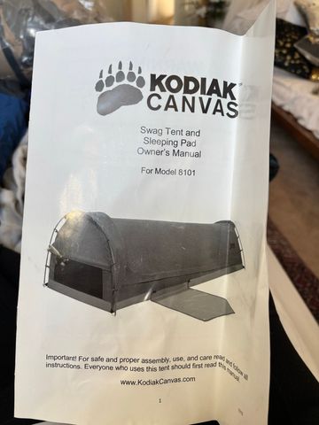 Used kodiak Canvass Swag Tent Camping