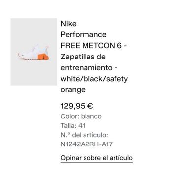 Käytetty Nike Free Metcon 6 White/Safety Orange 2026 bike — kuva 8 / 8